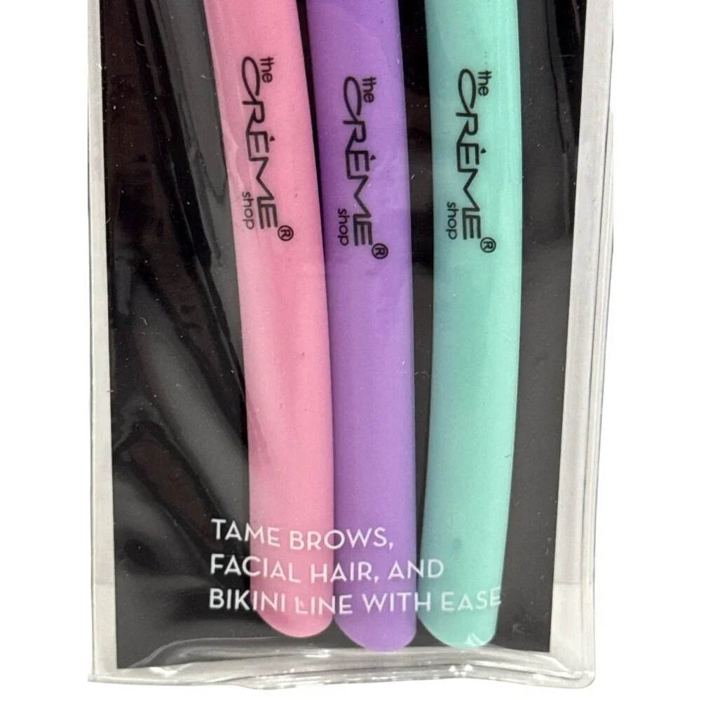 The Crem Shop Seamlessly Sleek Dermaplaning Razors Set of Three Eyebrows Face